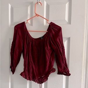 Burgundy top